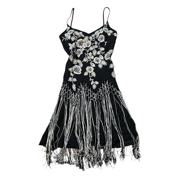 Vintage floral embroidered fringe fairy dress - Picture 1 of 8